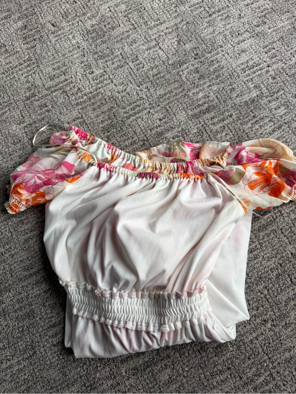 Wayf Cream Floral Off-Shoulder Mini Dress | Cottagecore - Picture 8 of 11